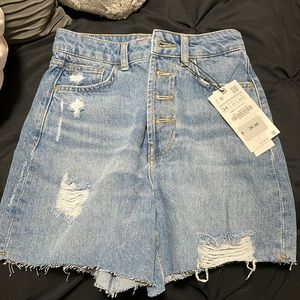 Zara High Waisted Jean Shorts